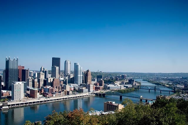 The city of Pittsburgh from the hills